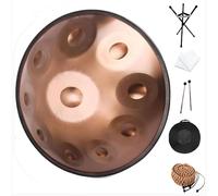 Tamburo A Mano In Acciaio In Re Minore - 22 Pollici 432 Hz/440 Hz 9/10/12 Note Set Di Tamburi A Mano Per Strumenti Musicali A Percussione, Armonico Drum Hand Pan, Handpan Drum(Gold-440Hz,10Notes)