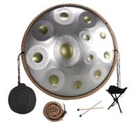 Tamburo A Mano In Acciaio Re Minore 432/440 Hz, Handpan Drum Da 22 Pollici, Handpan Tamburo Da 9/10/12 Note Per Meditazione, Terapia Del Suono, ASMR O Yoga(Golden eye,12 Notes (432Hz))