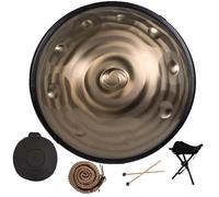 Tamburo A Mano In Acciaio Re Minore 432/440 Hz, Handpan Drum Da 22 Pollici, Handpan Tamburo Da 9/10/12 Note Per Meditazione, Terapia Del Suono, ASMR O Yoga(Golden spiral,10 Notes (432Hz))