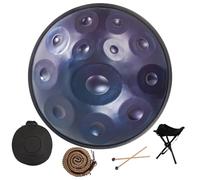 Tamburo A Mano In Acciaio Re Minore 432/440 Hz, Handpan Drum Da 22 Pollici, Handpan Tamburo Da 9/10/12 Note Per Meditazione, Terapia Del Suono, ASMR O Yoga(Blue,12 Notes (432Hz))