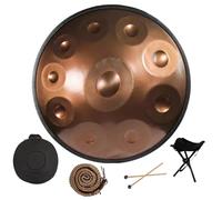 Tamburo A Mano In Acciaio Re Minore 432/440 Hz, Handpan Drum Da 22 Pollici, Handpan Tamburo Da 9/10/12 Note Per Meditazione, Terapia Del Suono, ASMR O Yoga(Gold,10 Notes (440Hz))