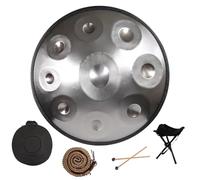 Tamburo A Mano In Acciaio Re Minore 432/440 Hz, Handpan Drum Da 22 Pollici, Handpan Tamburo Da 9/10/12 Note Per Meditazione, Terapia Del Suono, ASMR O Yoga(Silver,9 Notes (432Hz))