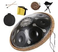 Tamburo A Mano In Acciaio Re Minore 432/440 Hz, Handpan Drum Da 22 Pollici, Handpan Tamburo Da 9/10/12 Note Per Meditazione, Terapia Del Suono, ASMR O Yoga(Mandala,9 Notes (432Hz))