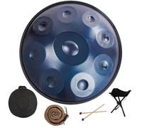 Tamburo A Mano In Acciaio Re Minore 432/440 Hz, Handpan Drum Da 22 Pollici, Handpan Tamburo Da 9/10/12 Note Per Meditazione, Terapia Del Suono, ASMR O Yoga(Blue,9 Notes (440Hz))