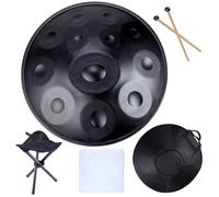 Tamburo a mano in re minore in acciaio con borsa e treppiede, ideale per la produzione musicale professionale e il relax