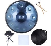 Tamburo a mano in re minore in acciaio con borsa e treppiede, ideale per la produzione musicale professionale e il relax