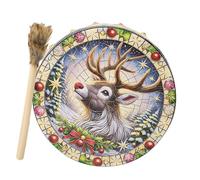 Tamburo a mano sciamano, strumento musicale a percussione natalizio, strumento sciamanico per musica spirituale, meditazione riflessiva, decorazione per la casa