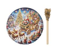 Tamburo a mano sciamano, tamburo sciamano, 10 pollici, in legno di Natale con bacchetta | decorazione per la casa, strumento di guarigione del suono per meditazione musicale spirituale