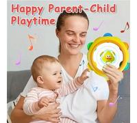 Tamburo a mano vibrante per bambini 1/2 pezzi, design a cartone animato di anatra, dinosauro e coniglio, campanello a mano colorato per neonati, regalo perfetto per compleanno, festa dei bambini e tut