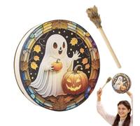 Tamburo a percussione di Halloween, tamburo dello sciamano | Tamburo a mano dello sciamano zucca fantasma con bacchetta,Tamburo strumentale sciamano fantasma zucca tamburo sciamano mano con bacchetta