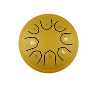 Tamburo a percussione in acciaio da 10,2 cm, 8 note, strumento a percussione con bacchette per yoga, principianti, maggiori, amici di famiglia, tamburi a mano, colore oro