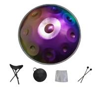Tamburo A Percussione In Acciaio, Tamburo Armonico Gold Handpan In Re Minore 432 Hz/440 Hz, Strumento A Percussione Da 22 Pollici Con 9/10 Note, Strumento Musicale Pan Per Adulti(440Hz,10 notes)