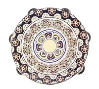 Tamburo a Percussione Tenuto in Mano, Tamburello a Percussione Ritmica Tamburello con Jingles in Metallo 8 Pollici per Regali di Canzoni da Ballo (fiore bianco)