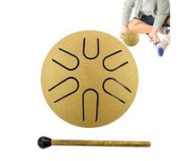 Tamburo a pioggia per esterni, 6 note, in acciaio, strumento musicale da 7,6 cm, per yoga, meditazione zen, educazione musicale, campeggio, intrattenimento