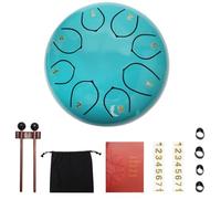 Tamburo a pioggia per giardino, in acciaio tongue, 6 pollici, 8 toni, tamburo per la lingua, per esterni, chakra, pioggia, tamburo a mano, tamburo a percussione, strumento per meditazione, yoga (blu