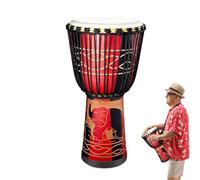 Tamburo africano per tamburi a mano Bongo - Tamburo a mano multicolore di ispirazione africana da 8 pollici - Strumenti a percussione, decorazione musicale artistica per lezioni di musica
