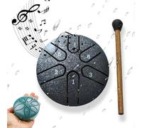 Tamburo antipioggia in acciaio - 7,6 cm 6 note per giardino, impermeabile per esterni, mini ritmo da cortile per giardino all'aperto Symphony (nero)