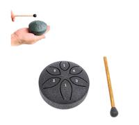 Tamburo antipioggia in acciaio da 7,6 cm con 6 note accordate, resistente alle intemperie, per meditazione all'aperto, yoga e paesaggi sonori da giardino (A1)