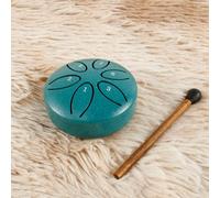 Tamburo antipioggia in acciaio da 7,6 cm per esterni, 6 note, suono lenitivo, mini raindrum con martello per yoga, meditazione, campeggio, musica illuminista