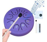 Tamburo antipioggia per esterni, 11,4 cm, 8 toni, in acciaio, carillon da pioggia per esterni, carillon musicale, tamburo a mano con martello per percussioni per meditazione e yoga