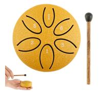 Tamburo antipioggia per esterni, 7,6 cm, 6 toni, in acciaio, carillon da pioggia, strumento musicale per la meditazione con suono lenitivo, tamburo per meditazione con mazzuolo, per yoga, meditazione,