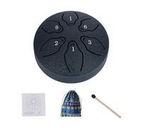 Tamburo antipioggia per esterni, tamburo da meditazione A-Key Tank Drum suono etereo 6 note 3 pollici, strumento a percussione manuale con mazzuole libro musicale per yoga, concerti, educazione
