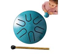 Tamburo antipioggia per esterni, tamburo per lingua, 6 note, strumento per meditazione, tamburo a pioggia da 3 pollici, strumento a tamburo in acciaio per bambini, zen, istruzione, campeggio