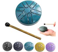 Tamburo antipioggia per esterni, tamburo per pioggia per strumenti da giardino, 7,6 cm, 6 note, in acciaio, tamburo per lingua in acciaio, impermeabile, mini tamburo a mano per meditazione,