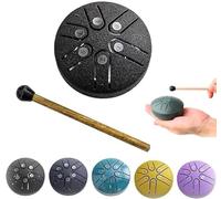 Tamburo antipioggia per esterni, tamburo per pioggia per strumenti da giardino, 7,6 cm, 6 note, in acciaio, tamburo per lingua in acciaio, impermeabile, mini tamburo a mano per meditazione,