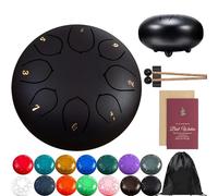Tamburo antipioggia per giardino esterno, tamburo in acciaio, 8 note, tamburo chakra da 15,2 cm, per pioggia, tamburo in metallo per la pioggia, per educazione musicale, intrattenimento, meditazione,