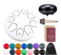 Tamburo antipioggia per giardino esterno, tamburo in acciaio, 8 note, tamburo chakra da 15,2 cm, per pioggia, tamburo in metallo per la pioggia, per educazione musicale, intrattenimento, meditazione,