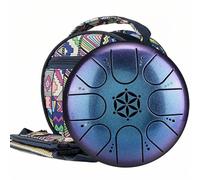 Tamburo antipioggia per giardino esterno, tamburo linguistico in acciaio con borsa per il trasporto, kit di tamburi a mano da 12,7 cm e 8 note, strumento musicale principale (blu)