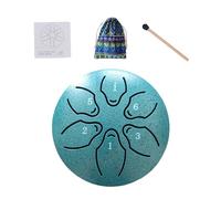 Tamburo antipioggia per giardino esterno, timpano, in metallo e legno, 8 x 8 cm, resistente, con bastone e manuale, ideale per meditazione e guarigione, nero, verde, grigio