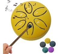 tamburo armonia della pioggia,Rain Drum Garden,Chakra Drum Rain,Rain Drum for Outside,Steel Tongue Drum Rain Chime,Mini Handpan Drum,Rain Chimes 3 Inch-6 Note,for Children and Entry-Level Enthusiasts