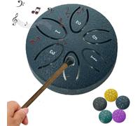 tamburo armonia della pioggia,Rain Drum Garden,Chakra Drum Rain,Rain Drum for Outside,Steel Tongue Drum Rain Chime,Mini Handpan Drum,Rain Chimes 3 Inch-6 Note,for Children and Entry-Level Enthusiasts