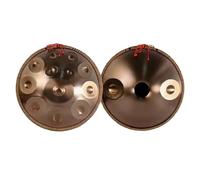 Tamburo Armonico Gold Handpan Re Minore Da 22 Pollici, 9/10/12/14 Note, Tamburo A Percussione In Acciaio, Con Custodia Morbida Per Handpan, 2 Bacchette Per Handpan, Supporto Per Handpan(440Hz,10Notes)