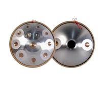 Tamburo Armonico Gold Handpan, Set Di Tamburi A Mano for Strumenti Musicali A Percussione A 440 Hz/432 Hz, Tamburo Handpan In Acciaio In Re Minore, for Allenamento Yoga(A-440Hz,9Notes)