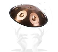 Tamburo Armonico Gold Handpan, Tamburo a Lingua in Acciaio da 55,9 Cm con Handpan Morbido, Percussioni Armoniche per La Guarigione del Suono, Meditazione Personale, Yoga(10Notes)
