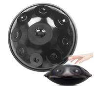 Tamburo Armonico Gold Handpan, Tamburo a Lingua in Acciaio da 55,9 Cm con Handpan Morbido, Percussioni Armoniche per La Guarigione del Suono, Meditazione Personale, Yoga(D,12Notes)