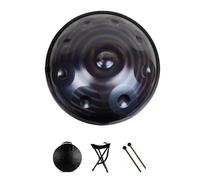 Tamburo Armonico Gold Handpan, Tamburo Handpan Per Adulti Da 22 Pollici Con Supporto, Armonico Drum Hand Pan In Re Minore A 432 Hz/440Hz, Strumento A Percussione Professionale In Acciaio(A,10 notes (4