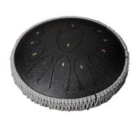 Tamburo Balsamico Metallo Addensato Handpan Saldatura Senza Tracce, Vita Pratica Più Lunga Tongue Drum Con Drum Kit, Bacchette, Materiali Didattici(Nero,14 inch)