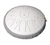 Tamburo Balsamico Metallo Addensato Handpan Saldatura Senza Tracce, Vita Pratica Più Lunga Tongue Drum Con Drum Kit, Bacchette, Materiali Didattici(Bianca,14 inch)