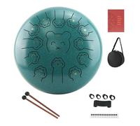 Tamburo Balsamico Metallo Addensato Handpan Viene Fornito Con Drum Kit, Adesivi In Scala Tongue Drum Il Suono Etereo è Adatto Agli Amanti Della Musica(Verde)