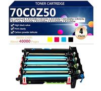Tamburo Compatibile 70C0Z50 per Lexmark CX310dn CX310n CX410de CX410dte CX410e CX417de CX510de CX510dhe CX510dthe CX510the Stampanti, Alta Capacità 40000 Pagine, Trasparenti e Resistenti,BCMY-1 set