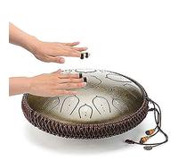 Tamburo con lingua in acciaio 15 note, tamburo a mano in re maggiore strumento a percussione, con borsa, libro di spartiti, mazze, plettri per le dita, per meditazione yoga e zen