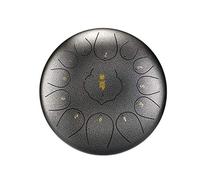 Tamburo con lingua in acciaio da 12 pollici a 13 toni Mini tamburo a mano e bacchette Strumento a percussione Pratica yoga (Color : Black)