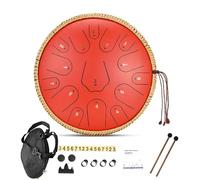 Tamburo con Lingua In Acciaio Da 14 Pollici e 15 Note, Tamburo A Mano con Bacchette per Batteria, Borsa per Il Trasporto, Batteria Musicale Eterea Professionale In Do Maggiore, Strumenti A Percus red