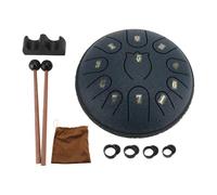 Tamburo con lingua in acciaio da 6 pollici 11 note Strumento a percussione a mano blu navy per educazione musicale, meditazione e spettacoli all'aperto con bacchette Plettri per