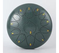 Tamburo con Lingua in Acciaio, Tamburo Hand Pan da 10 Pollici con 13 Note in Do Maggiore, Kit di Batteria con Lingua a Percussione, Adatto per Yoga e Intrattenimento (Jade Celadon)
