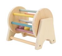 Tamburo con Sonaglio in Legno, Coordinazione Occhio-mano per il Pensiero Logico, Tamburo con Cilindro Robusto in Legno Sicuro per Bambini, Realizzato in Tiglio